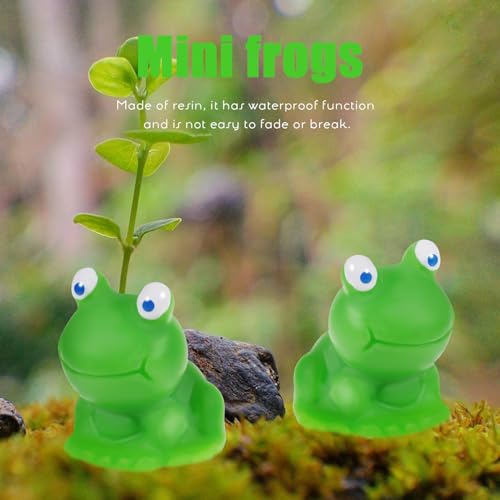 Homoyoyo 10Pcs Mini Frog Garden Decor: Mini Resin Frogs Figurines Resin Figurines,Green Miniature Small Bulk Cute Small Ornaments for Garden Home Office Decor Micro Landscape DIY Bonsai Crafts - Image 4