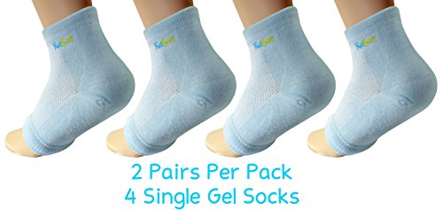 KidSole RX Gel Sports Sock for Kids with Heel Sensitivity from Severs Disease, Plantar Fasciitis. US Kid's Sizes 2-7 (Blue) 7
