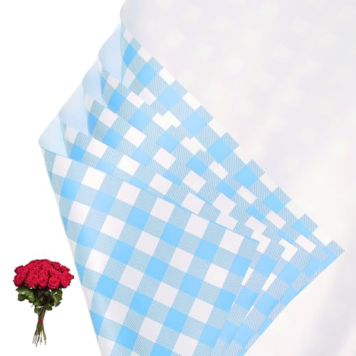Papier d'emballage fleuriste bleu imperméable PATIKIL pour bouquet de fleurs (20 feuilles)