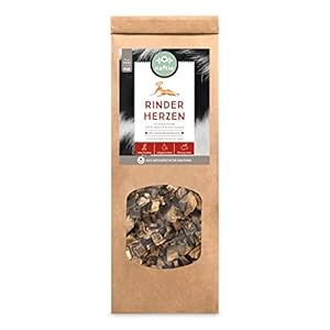 naftie Kausnacks Rinderherzen getrocknet – für artige Hunde – viel Taurin & Eisen – kleine Trainingshappen Belohnungs-Leckerli – zuckerfrei – 250g