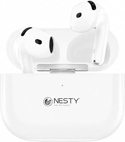 NESTY PH-P01 ANC Wireless Earbuds, White, with Charging Case, Built-in Microphone, Deep Bass