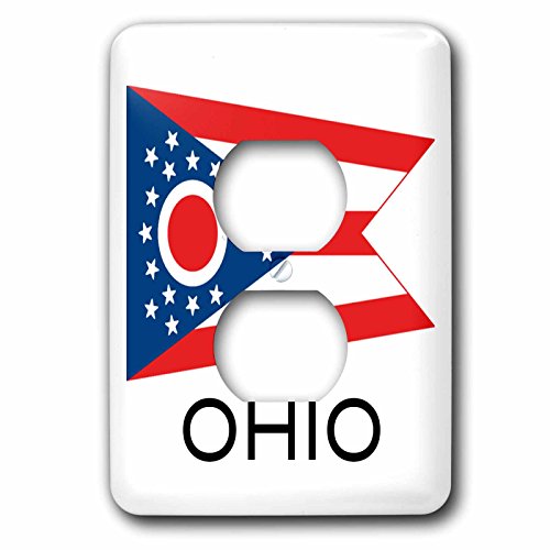 Cubierta de salida de enchufe resistente y decorativa con patrón de bandera de Ohio 3dRose 3