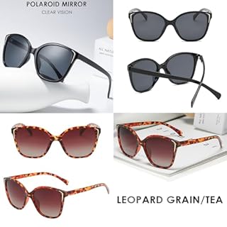 TYXHXTF 2 Pcs Lunettes de Soleil Femme Polarisées, Lunettes et Accessoires Femme, Sunglasses for Women, Lunette Solaire avec verres de protection UV 400 pour Conduire Voyager