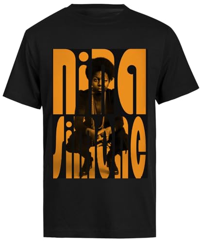 Nina Simone Alma Música Diosa Camiseta Negra Masculina De Manga Corta Camiseta Regular