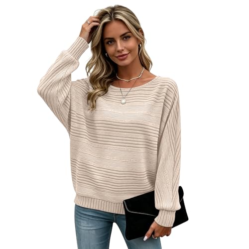 Image of Women's Batwing Tunic Tops, Long Sleeve Shirts Blouses, Business Casual Sweater for Office Work