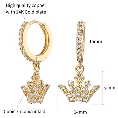 DS Huggie hoop earrings for women,14K Gold Plated Dainty Minimalist Drop Dangle Pierced cartilage earlobe Earrings Classic Zircon Small Hoop Earrings Jewelry Gift for Wife Mom2