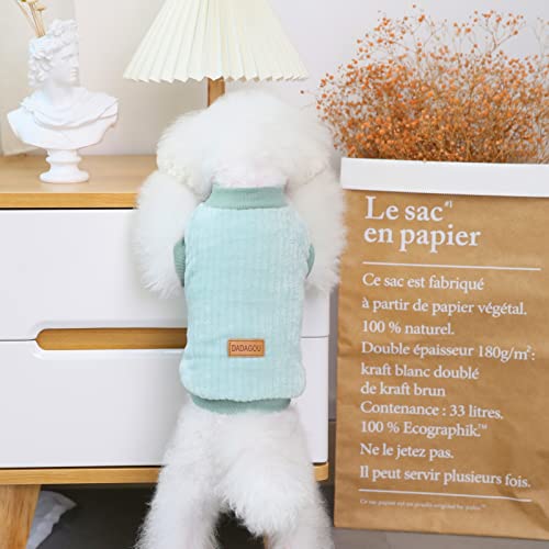 SMALLLEE_LUCKY_STORE Gerippter Fleece-Pullover für kleine Hunde, Katzen, Welpen, Yorkie, Chihuahua, warme Winterkleidung