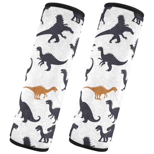 Seat Belt Covers 2 Pack Dinosaur Car Seat Strap Covers Super Soft Silhouettes Car Seat Neck Cover for Boys Girls Adults Babies M