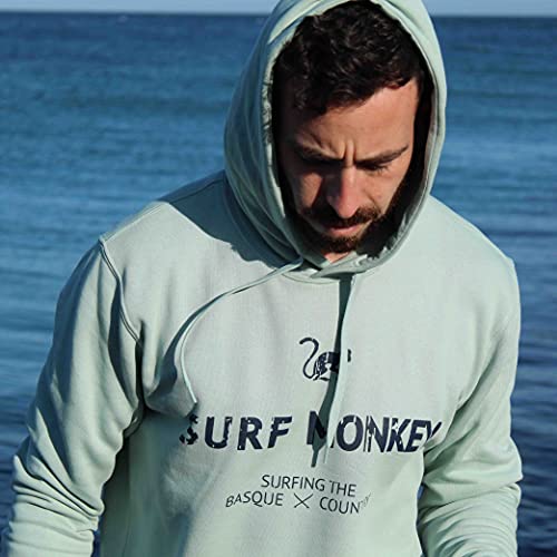 DRESSED IN MUSIC PLAY WITH ME Hoodie Sweat à Capuche écologique pour Homme/Femme en Coton Biologique Gots Surf Monkey®, Sauge, L – vue 3