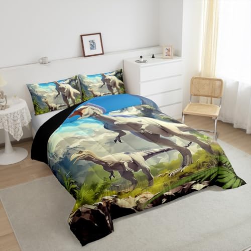 Image of Dinosaur Dino Wildlife Comforter Set Toddler Size Boys Girls Bedding