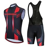 Conjunto Ciclismo Hombre Ropa Bici MTB Verano Maillot Ciclista Sin Mangas,XXL)