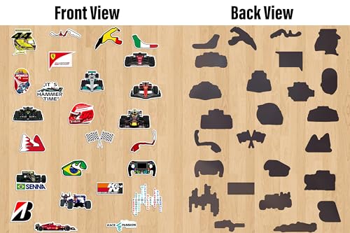 Image of WallDesign Grand Prix Glory Fridge Magnets - High-Octane F1 Magnet Set, Ideal for Racing Fans, Durable Metal Surface Magnets (Set of 25)