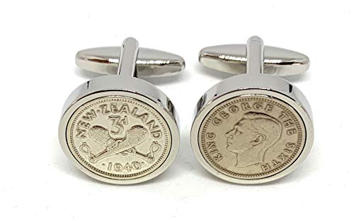 Gemelos Premium Nueva Zelanda 1940 Threepence miniatura 2