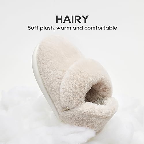 utune Women Fuzzy Boots Plush Booties Fireside Shearling Indoor/Outdoor Foldover Boot Slipper House Slippers Winter Snow Boots4