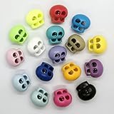 17 PCS Colorful Knitting Needle Stoppers，Double Hole Needle Point Protectors，Plastic Cord Lock，Essential Knitting Accessories in Colorful Hues，Spring Toggle Stoppers Buttons for Drawstrings Clip