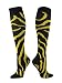 TCK Krazisox Zebra Stripe Socks, Black/Gold, Small