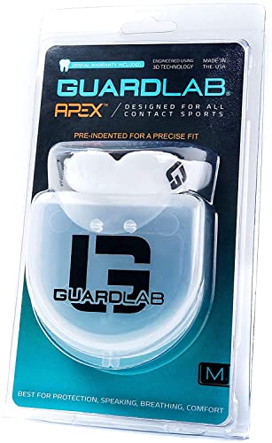 Image of GuardLab APEX Mouthguard w /Case | Football, Basketball, Boxing, Wrestling, Soccer, Karate, Hockey, MMA | Adult & Youth | Pre-Indented for a Precise Fit (Knockout, Large)