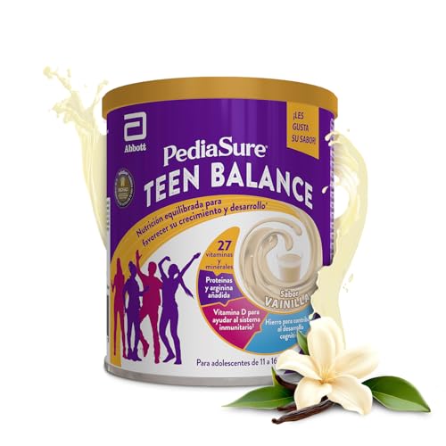 PediaSure Teen Balance – Con Magnesio, Hierro y Vitamina D – Complemento Alimenticio para Adolescentes con Vitaminas, Proteínas, Minerales – Sabor Vainilla – 400 gramos