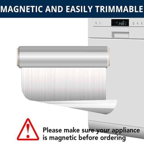 RTHDG Silver Stainless Steel Printed Pattern Dishwasher Magnet Cover Decorative Refrigerator Brushed Stainless Steel Pattern Dishwasher Panel Decal Magnetic 23 x 26 inches by RTHDG - Used condition - Image 4