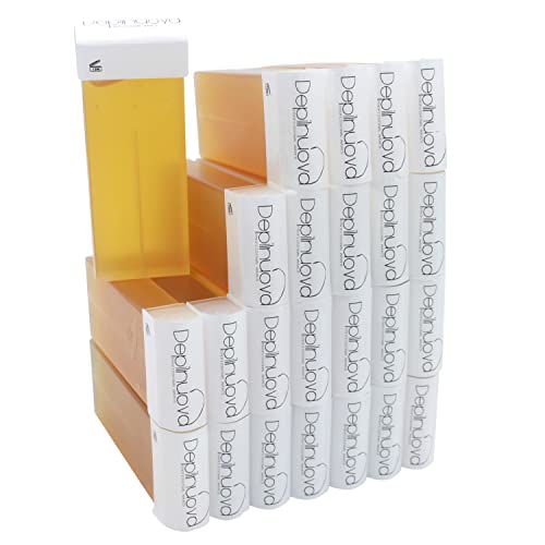 DEPILNUOVA - 24 Cartuchos Roll On de 100 ml universal. Cera Depilatoria Tibia. Cera profesional Natural para depilación con bandas depilatorias. Depilación de piernas axilas y cuerpo.