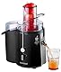 CONCEPT Hausgeräte LO7027 Entsafter Fresh mit XXL einfüllöffnung, 7,2 cm und zwei schaltstufen, 16 800 umdrehungen pro minute, 1,8 L, 1000 W, Schwarz