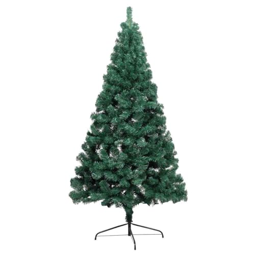 Medio árbol de Navidad con luces de 150 cm verde artificial para decoración de pared 3