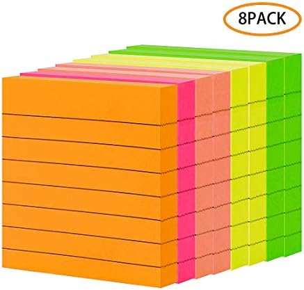 Lined Sticky Notes, 3x3 Inch Sticky Note with Lines, 5 Colors/Set, 100 Sheet/pad