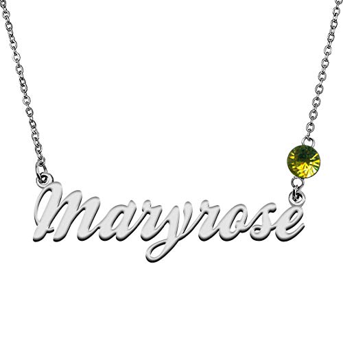 GR859C Personalized Charm Name Necklace with Birthstone for Best Friends Maryrose
