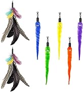 FYNIGO Cat Toys for Indoor Cats Kitten,Cat Teaser Wand Toy Replacement Refills,Cat Feather Toy Ac...