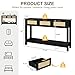 Luoxiao Entryway Table with 3 Rattan Drawers, 47