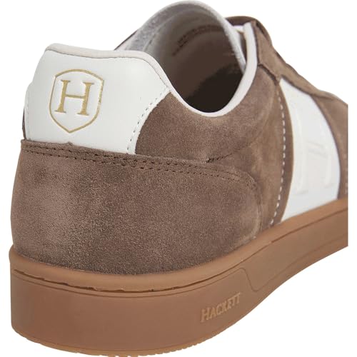 Hackett London Para Hombre. HMS200054 Zapatillas De Piel Harper League MarróN (43), Plano, Cordones, Casual - 5