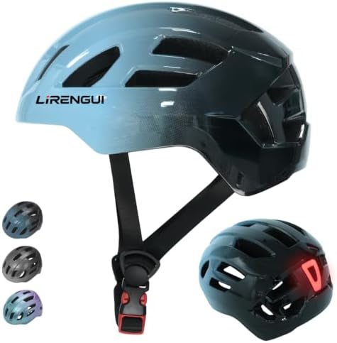 LIRENGUI Verstellbarer Kinder fahrradhelm für Jungen Mädchen Jugend mit Sicherheits Rücklicht, wiederaufladbarem Hinterlicht, Farbverlauf und leichtem Fahrradhelm für Multi-Sportar