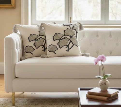 Image of Furnistitchs Handmade Cotton Bohemian Home Decor Cushion Cover 24x24 inches / 60x60 cms - Boho Chic Couch Sofa Throw Living Room Bedroom Cushions (1, Blossoms)