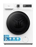 Midea Freestanding 9 KG Front Load Washing Machine Slim,A-10% Class,Steam Wash,Turbo Quick Wash,Durable Inverter BLDC,1400 RPM,White-MF110W90BA10/W-UK