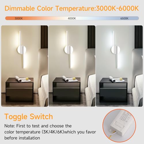 Lámpara de pared moderna LED 12W interior con tres temperaturas de color para escalera y sala 6