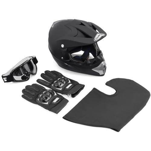 OUMURS DOT Adult ATV Dirt Bike Helmet with Goggles Gloves & Mask Adjustable Sun Visor Motorcycle Adult Helmet Off-Road Motocross Downhill Moped MX for Unisex-Adult OUMURS 125A-Matte Black, XL by Oumurs - Image 7