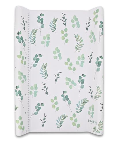 pic Bear Keil Wickelauflage - hochwertige OEKO-TEX Wickeltischauflage - pflegeleichte Wickelunterlage - Auflage Wickelkommode -50 x 70 cm - Blätter grün