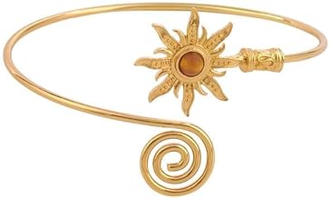 squishy Arm Cuff Jewellery for Women, Cuff Bracelet for Woman, Stylish Latest Hand Bracelet for Women, Gold Tone Sun Design, Suitable for Wedding Party Fashion Enhancement