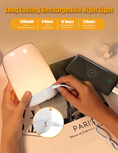 Night Light For Kids, Baby Night Light With Touch Control & Dimmable Warm Light, 5 Colors Changing Nursery Night Light, Usb Rechargeable Bedside Lamp For Breastfeeding Toddlers Boys Girls Bedroom #TOP5