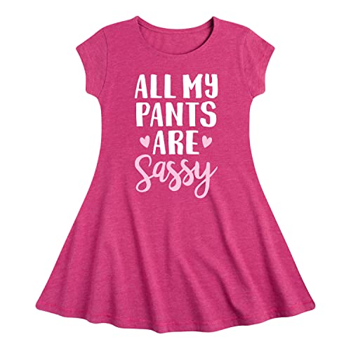 Instant Message - All My Pants are Sassy - Toddler and Youth Girls Fit and Flare Dress