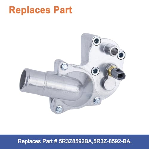 Upgrade Aluminum Thermostat Housing Assembly.(1PCS) Replaces Part # 5R3Z-8592-BA 5R3Z8592BA. Fit For 2005-2010 Ford Mustang 4.0L V6. - Thumbnail 2