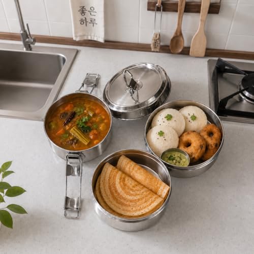 Image of Stainless Steel 3 Tier Container Lunch Box
