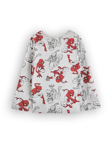 Marvel Spiderman Boys Pajama Set | Kids Superhero Long Sleeve Long Leg Graphic PJs in Grey | Sleepwear Merchandise Gift4