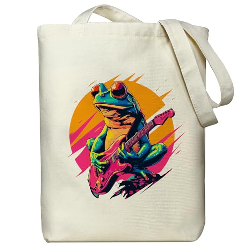 Image of itgowisa Canvas Tote Bag with Zipper Pocket, Reusable Grocery Bag for Daily