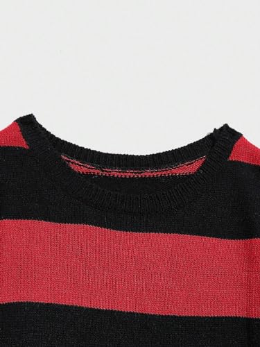 Men's Pullover Sweater Striped Colorblock Drop Shoulder Round Neck Sweaters4