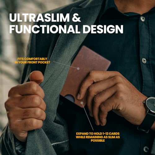 Rowdy Parrot ElasTech™ Tactical Wallets for Men - RFID Blocking - CNC Machined - Top Grain Leather and Aerospace Grade Aluminum - Slim Minimalist Money Clip Wallet - Gift Box Included - USA Owned3