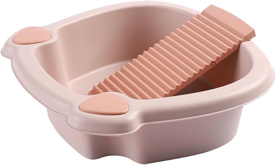 Kisangel Hand Washing Board 1 Set Hand Wash Board Hand Wash Clothing Basin Laundry Basin for Washing Clothes(Pink) Laundry Washboards