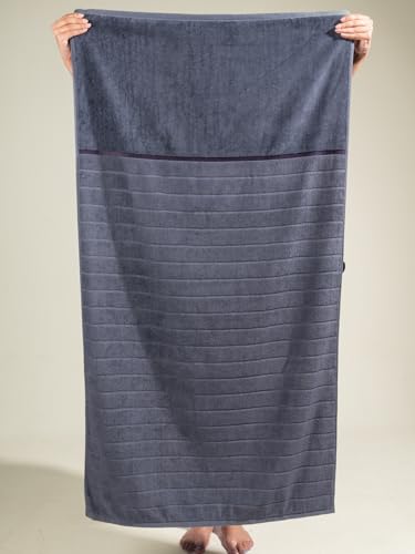Image of DAMENSCH 100% Cotton Towel, Super Soft Towels for Bath Large Size, Ultra Absorbent, Quick Dry Towel for Women, Long Lasting Colours Towels for Bath Men-Twilight Grey II