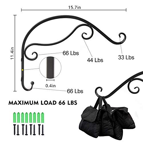 Hanging Plants Bracket, Strong And Stable Hanging Flower Hooks Rack, Wall Plant Hook For Indoor Outdoor,2 Pack (2) #TOP2