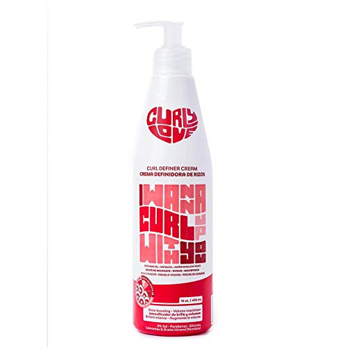 Curly Love Curl Definer Cream 450ml - Définit Les Boucles De Type 2b A 3b, Sans Sulfates, Parabènes, Silicones, Alcool Et Huiles Minérales - Adapté À La Méthode Curly Girl